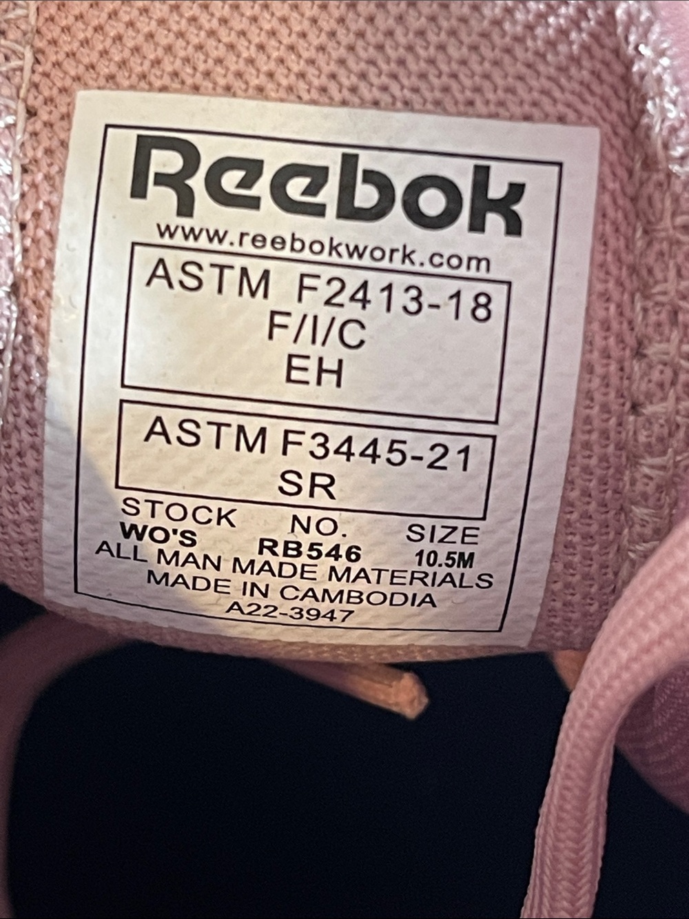 Reebok Fusion Flexweave Work EH Comp Toe Pink RB546 Women's Size 10.5 NEW - Picture 13 of 16